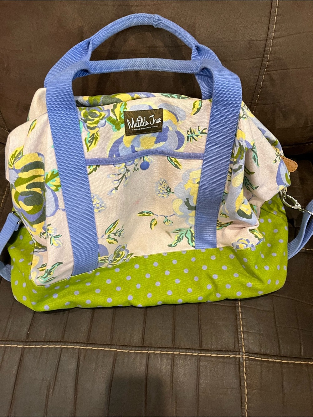 Matilda Jane Floral & Polka Dot Tote - Lavender Handles